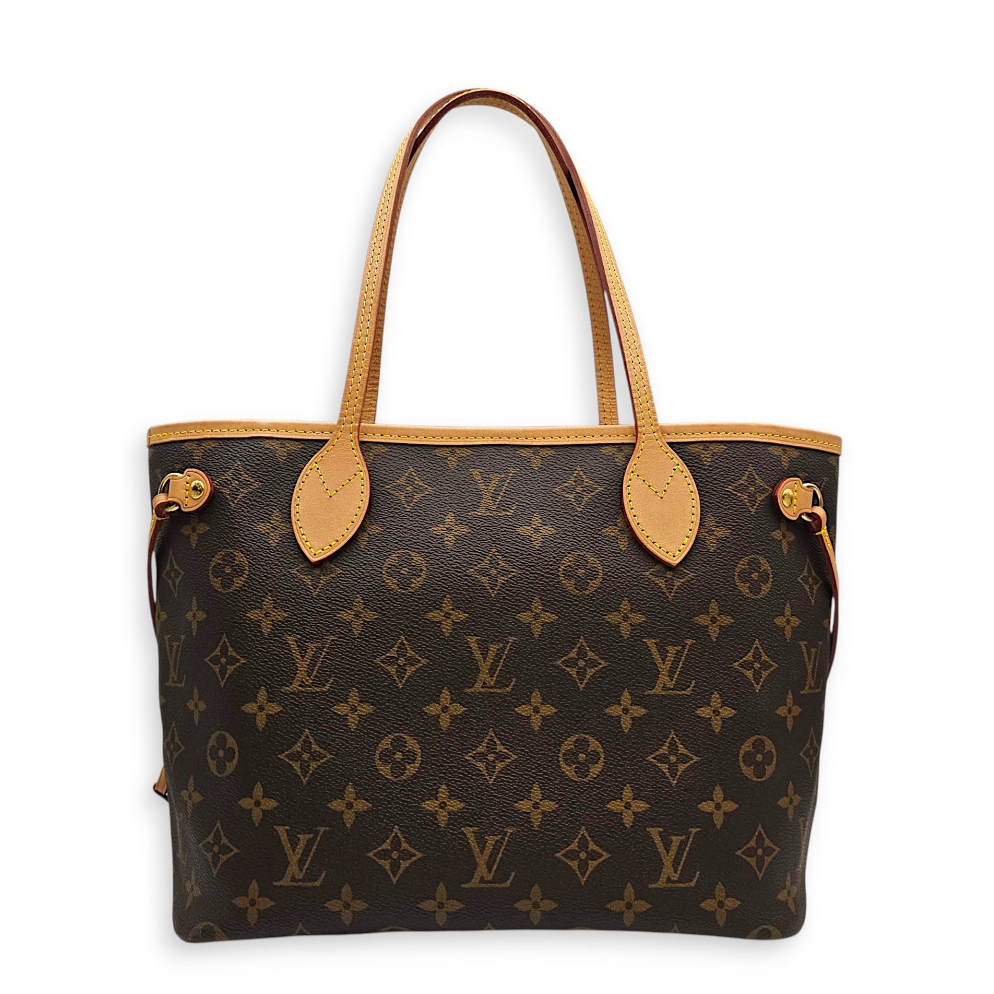 Neverfull PM Brown Tote Bag in Monogram Coated Canvas Gold hardware