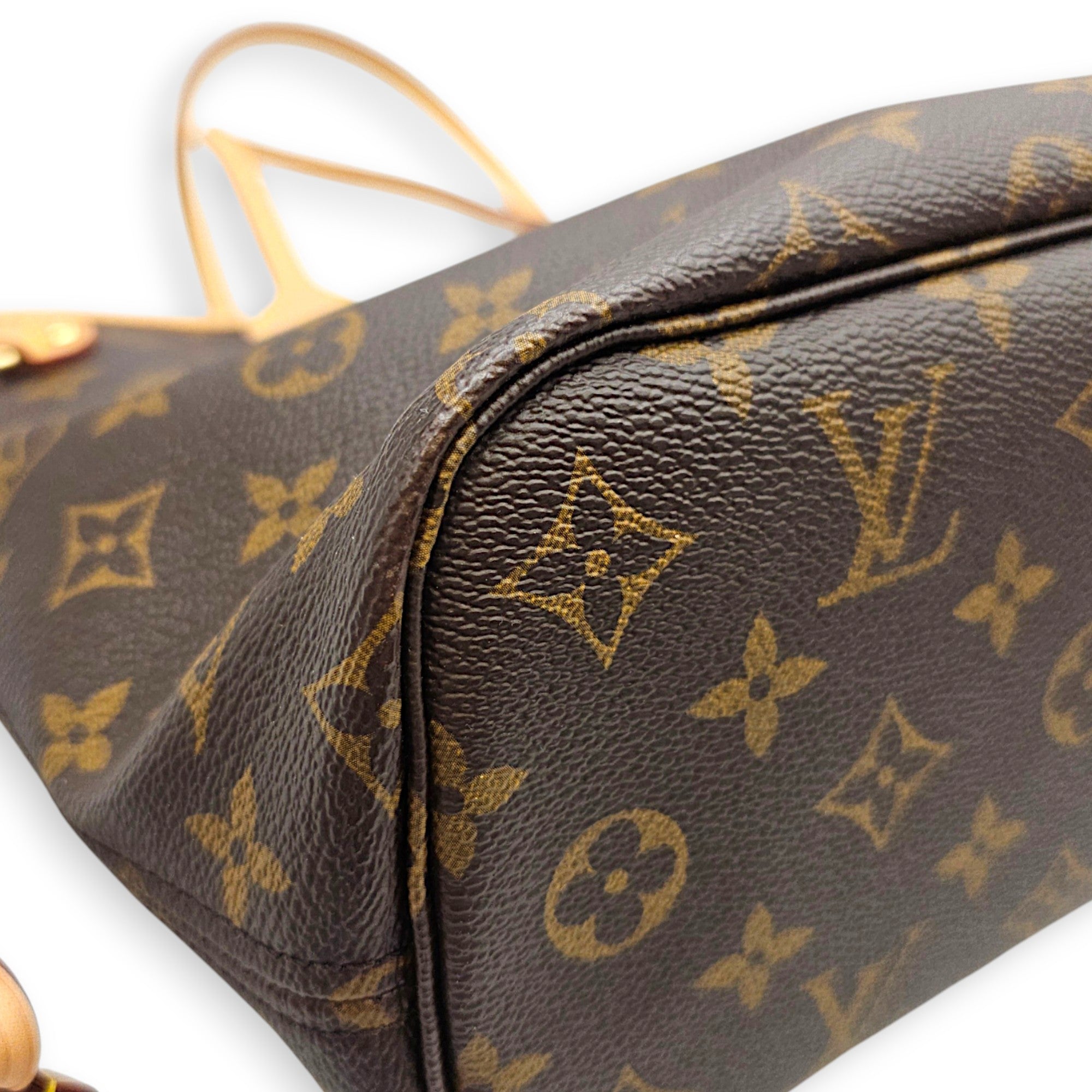 Neverfull PM Brown Tote Bag in Monogram Coated Canvas Gold hardware