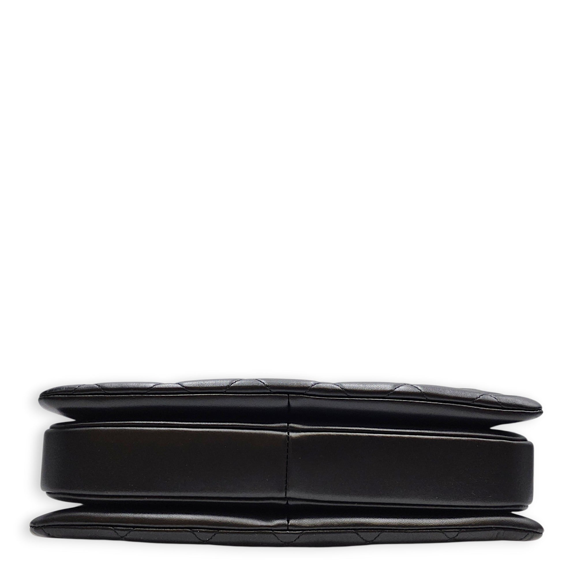 Trendy CC Large Black Top Handle Bag in Lambskin Antique Brass hardware