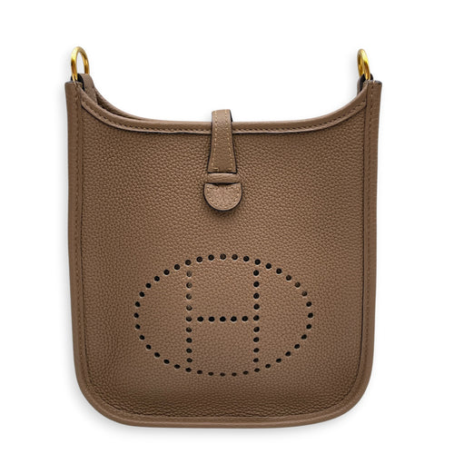 Evelyne Mini Beige Weima/Etoupe in Maurice Gold hardware