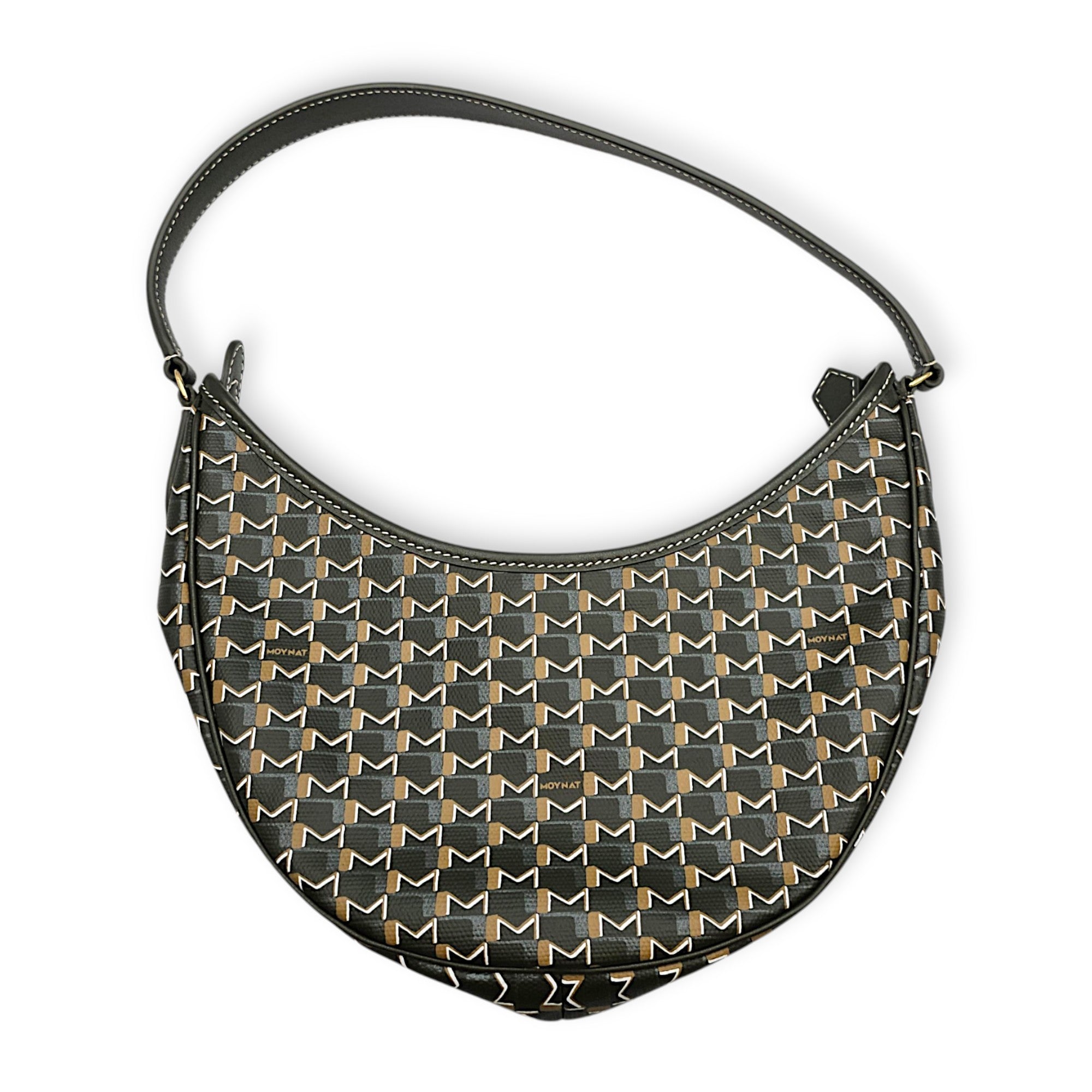 Moon  Green Crossbody Bag in Coated Canvas Gold hardware