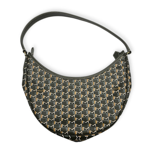 Moon  Green Crossbody Bag in Coated Canvas Gold hardware