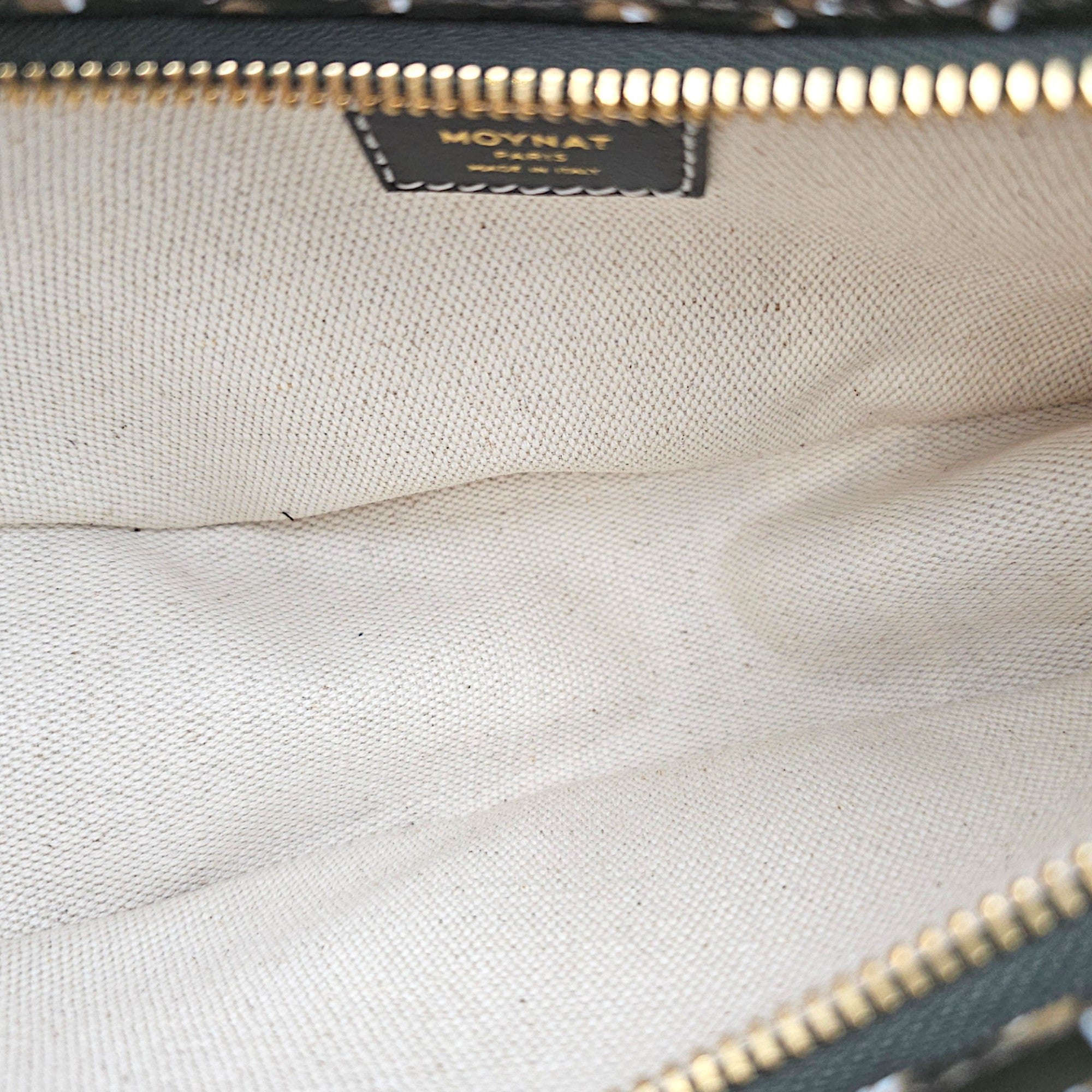 Moon  Green Crossbody Bag in Coated Canvas Gold hardware