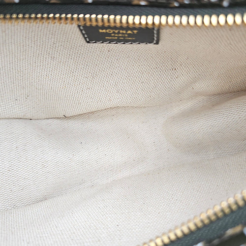 Moon  Green Crossbody Bag in Coated Canvas Gold hardware