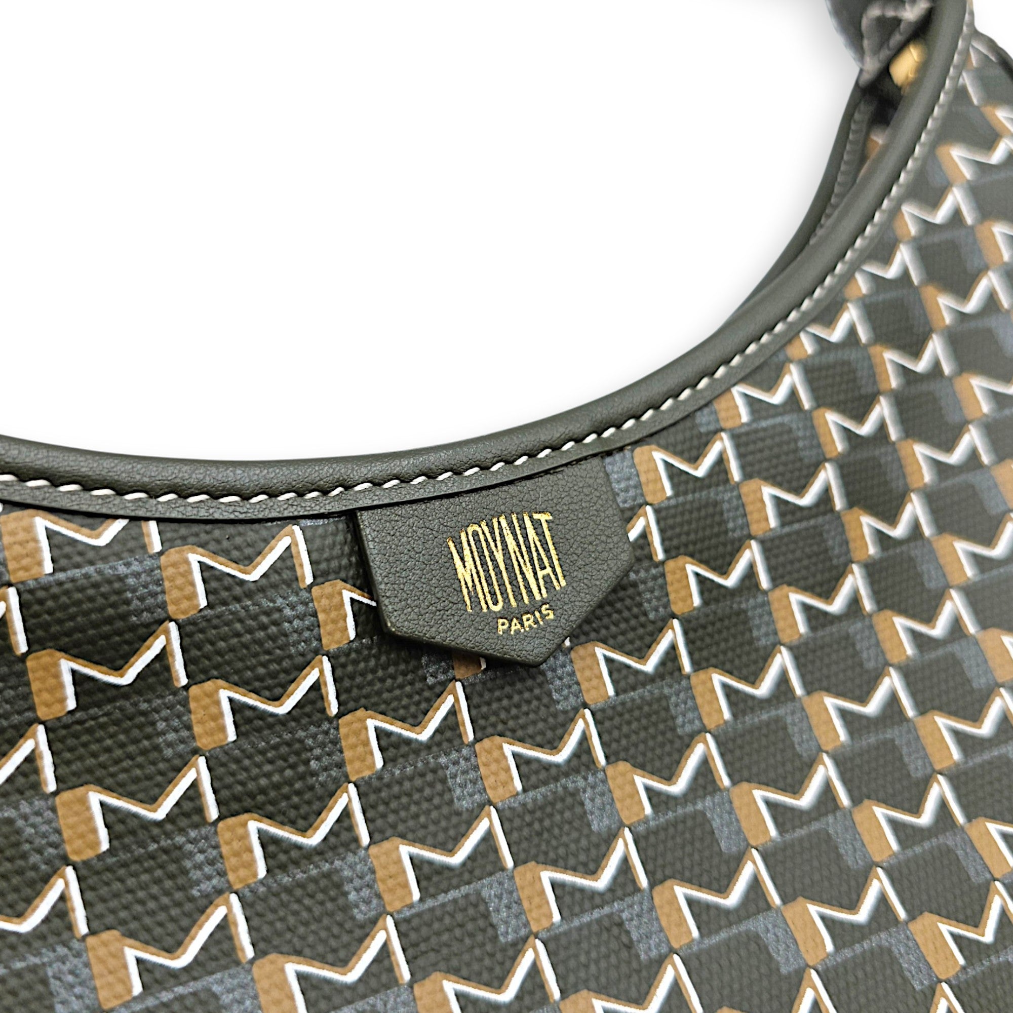 Moon  Green Crossbody Bag in Coated Canvas Gold hardware