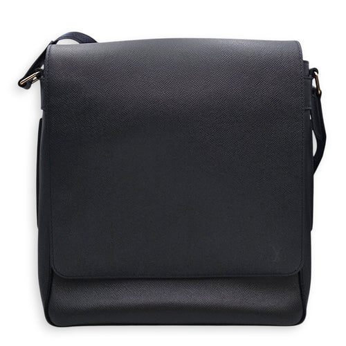 Milo Blue Messenger in Taiga Leather Silver hardware
