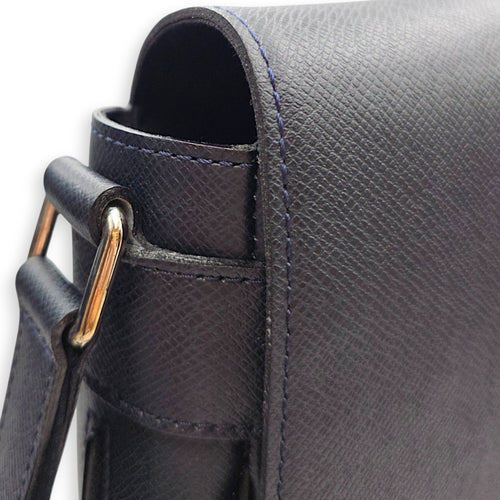 Milo Blue Messenger in Taiga Leather Silver hardware