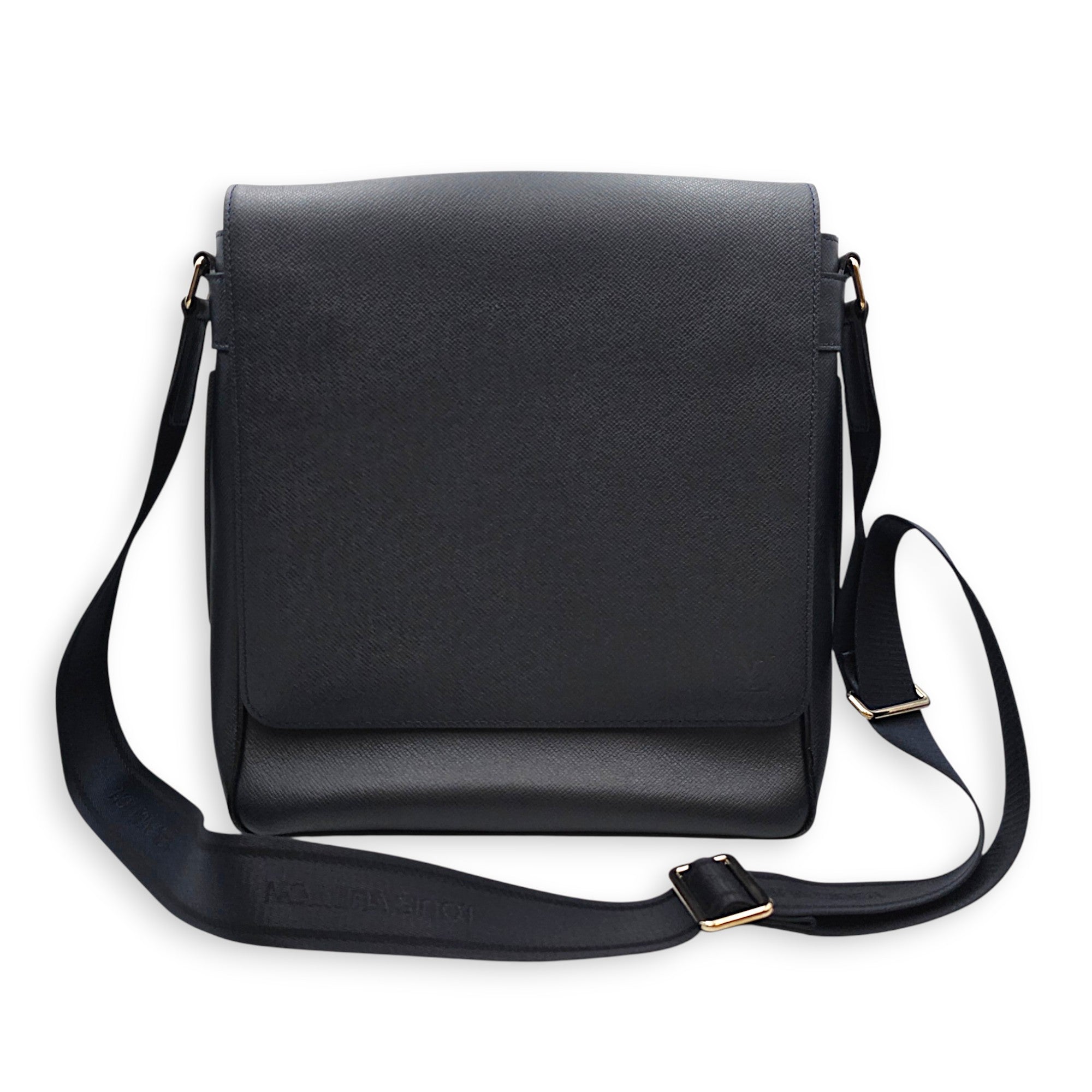 Milo Blue Messenger in Taiga Leather Silver hardware