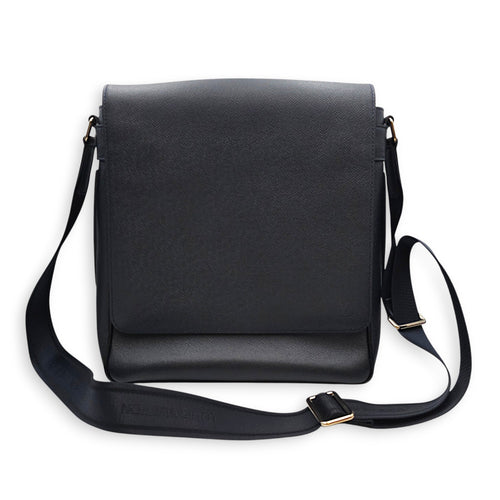 Milo Blue Messenger in Taiga Leather Silver hardware