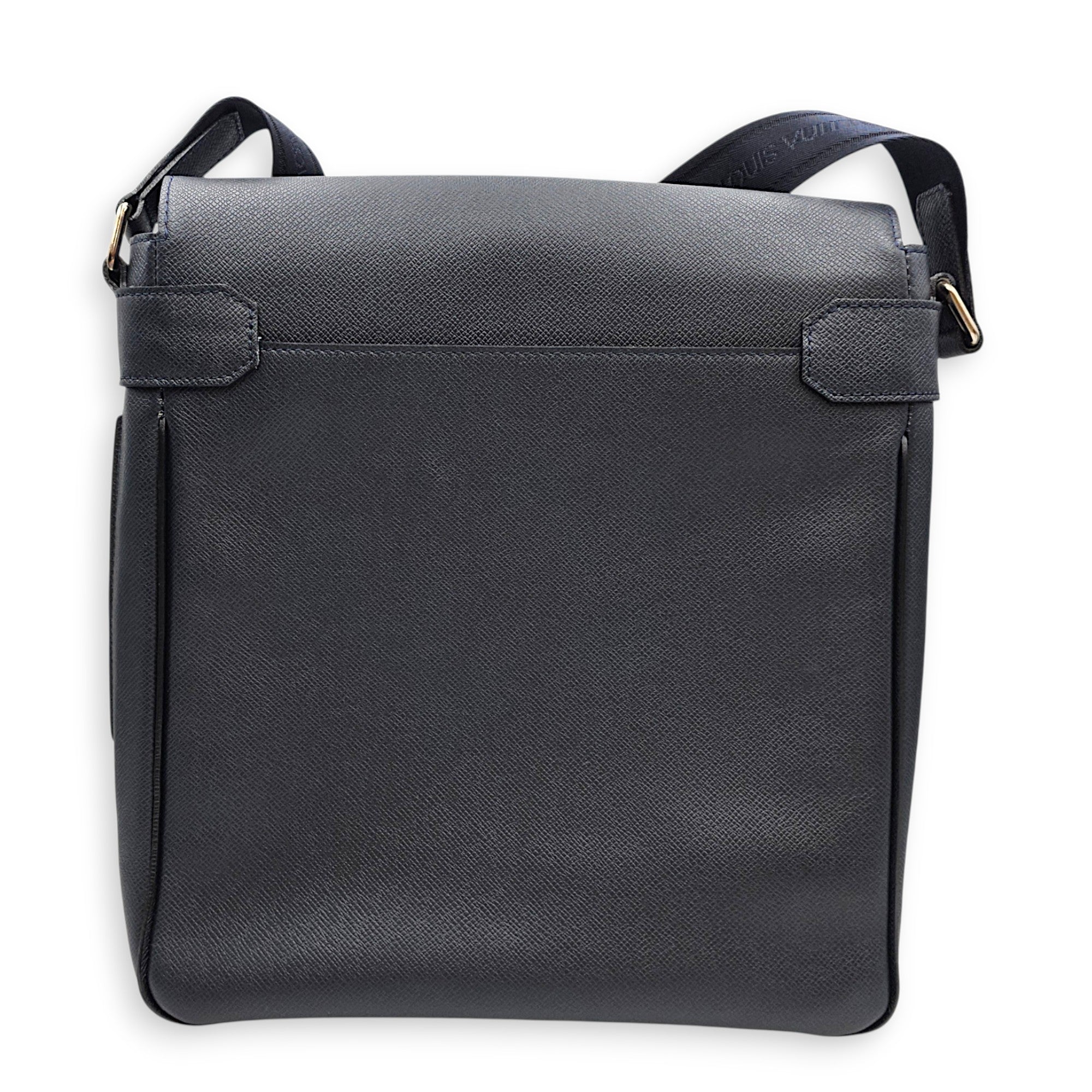 Milo Blue Messenger in Taiga Leather Silver hardware