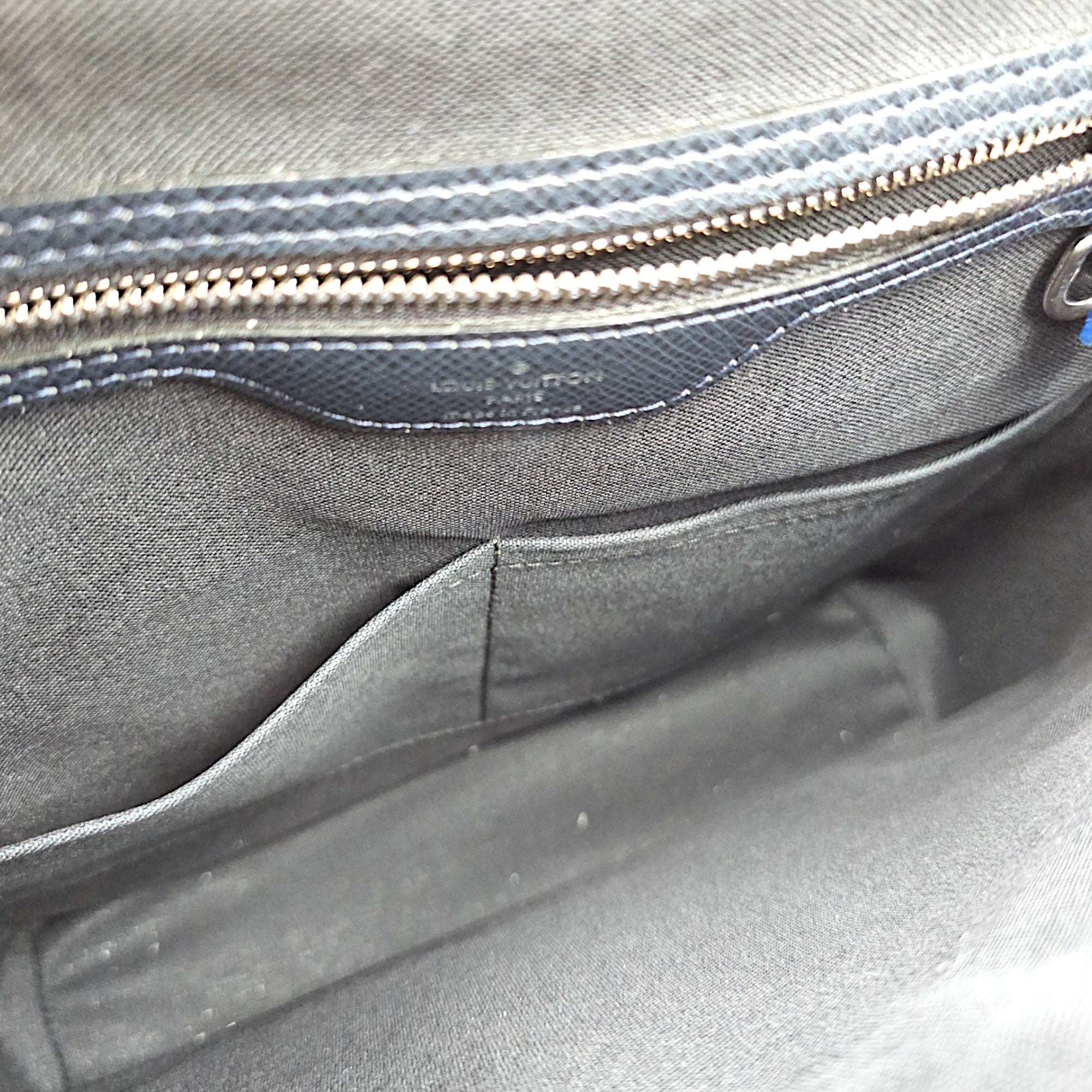 Milo Blue Messenger in Taiga Leather Silver hardware
