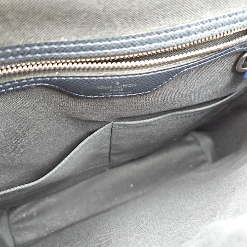Milo Blue Messenger in Taiga Leather Silver hardware