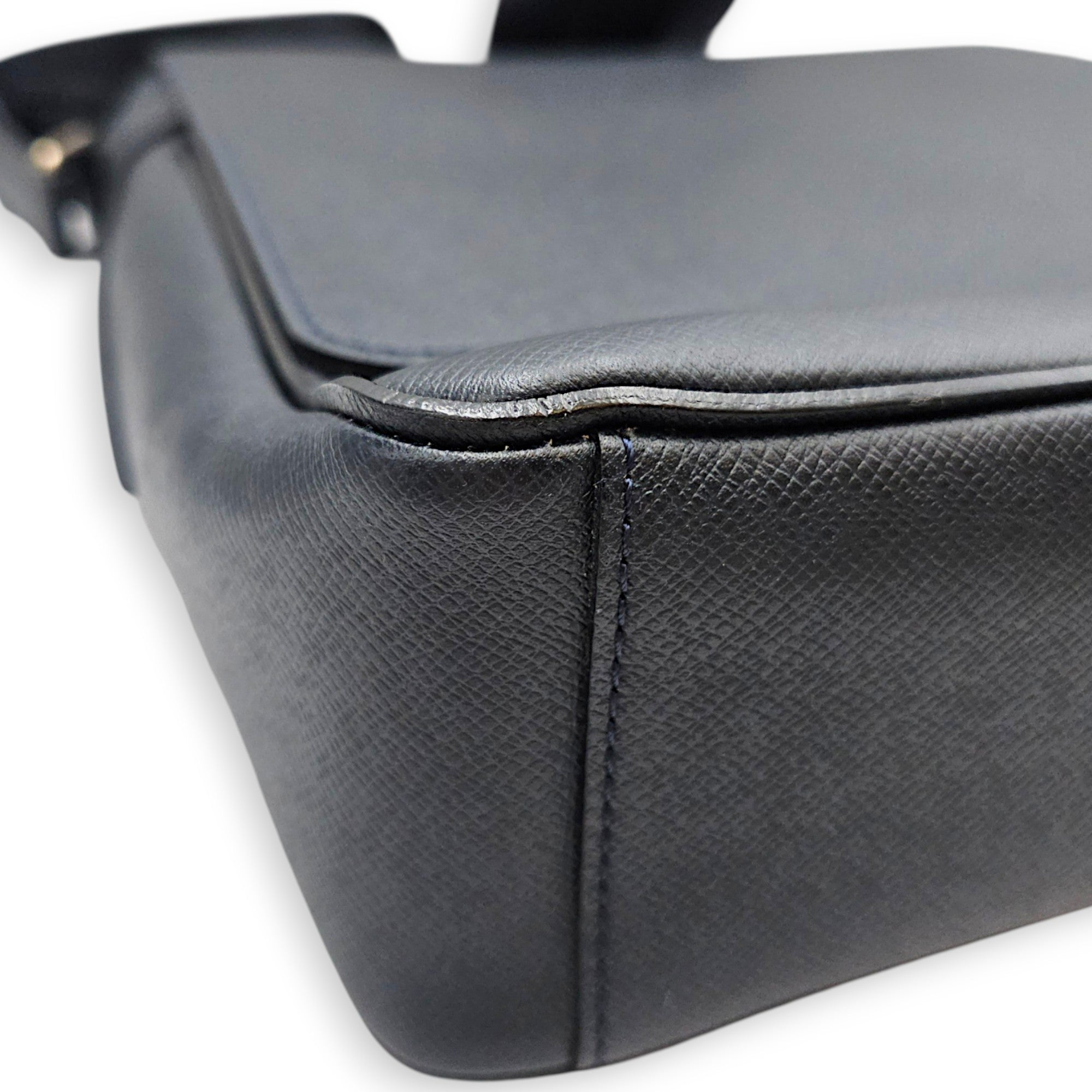 Milo Blue Messenger in Taiga Leather Silver hardware