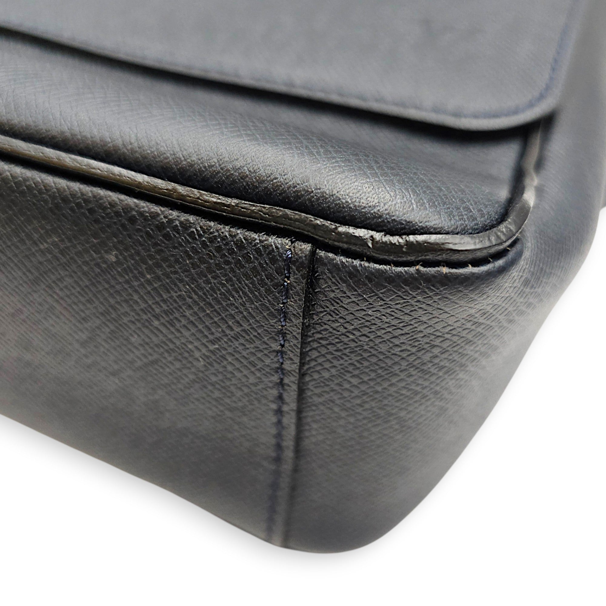 Milo Blue Messenger in Taiga Leather Silver hardware