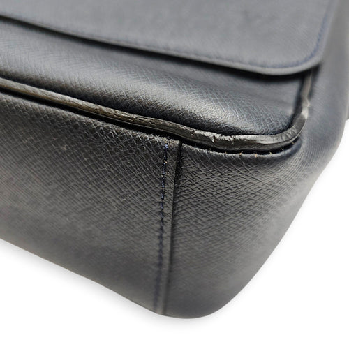 Milo Blue Messenger in Taiga Leather Silver hardware