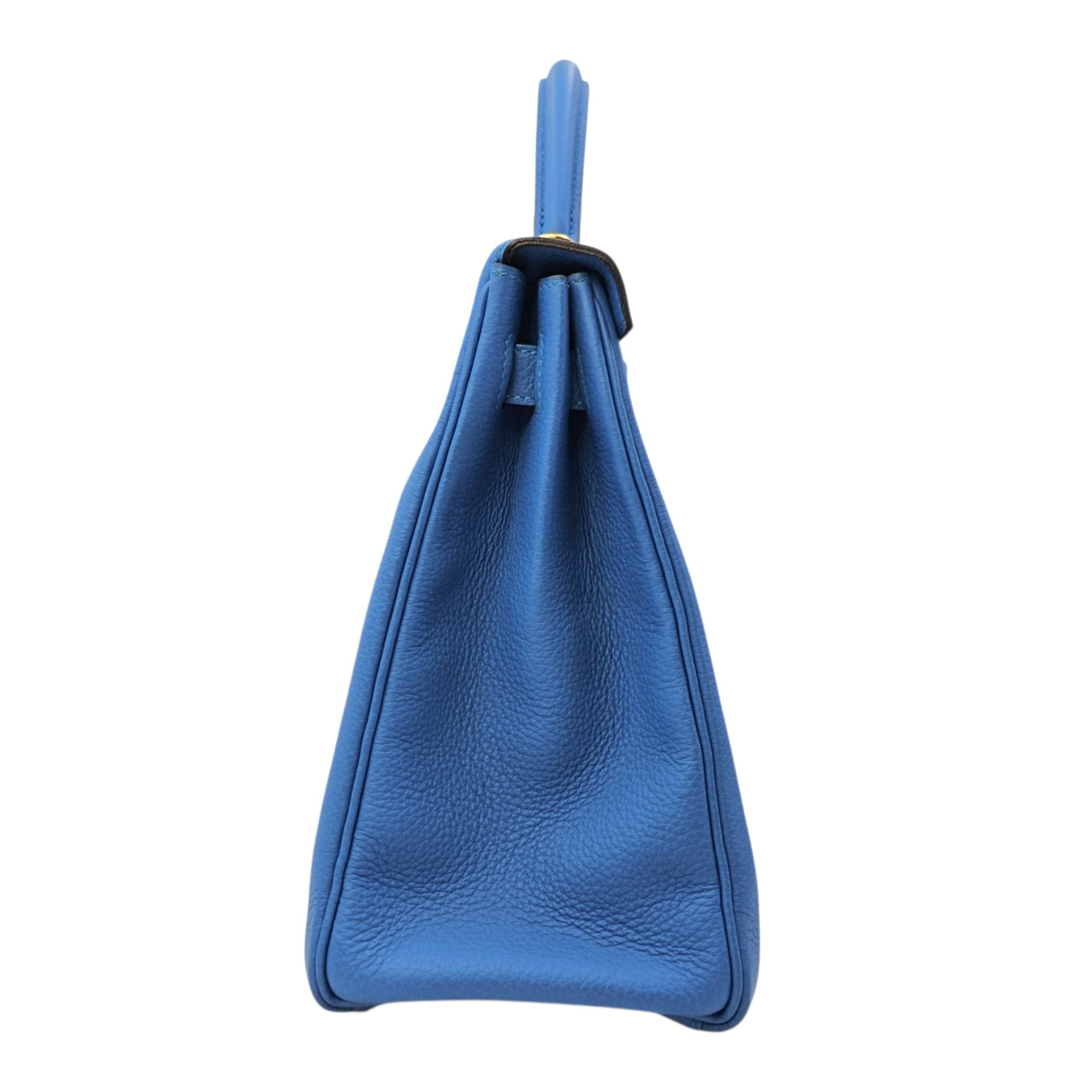 Kelly 32 Bleu Zanzibar in Togo Gold hardware
