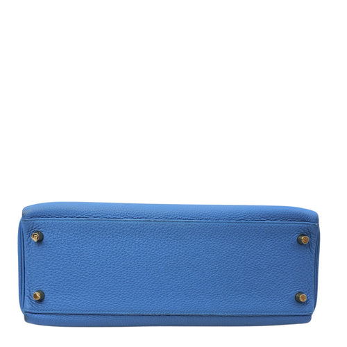 Kelly 32 Bleu Zanzibar in Togo Gold hardware