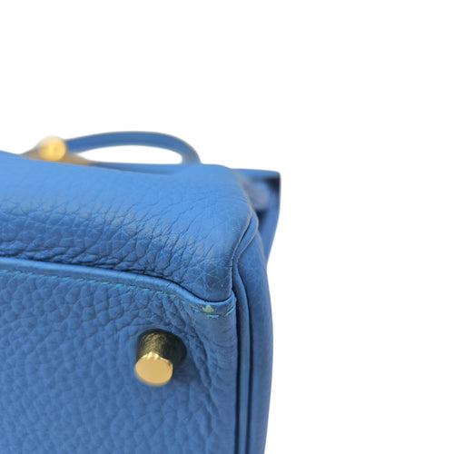 Kelly 32 Bleu Zanzibar in Togo Gold hardware