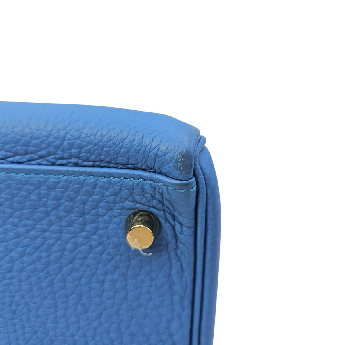 Kelly 32 Bleu Zanzibar in Togo Gold hardware