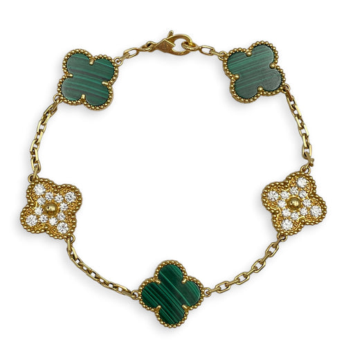 Vintage Alhambra Bracelet, 5 Motifs Bracelet in Green