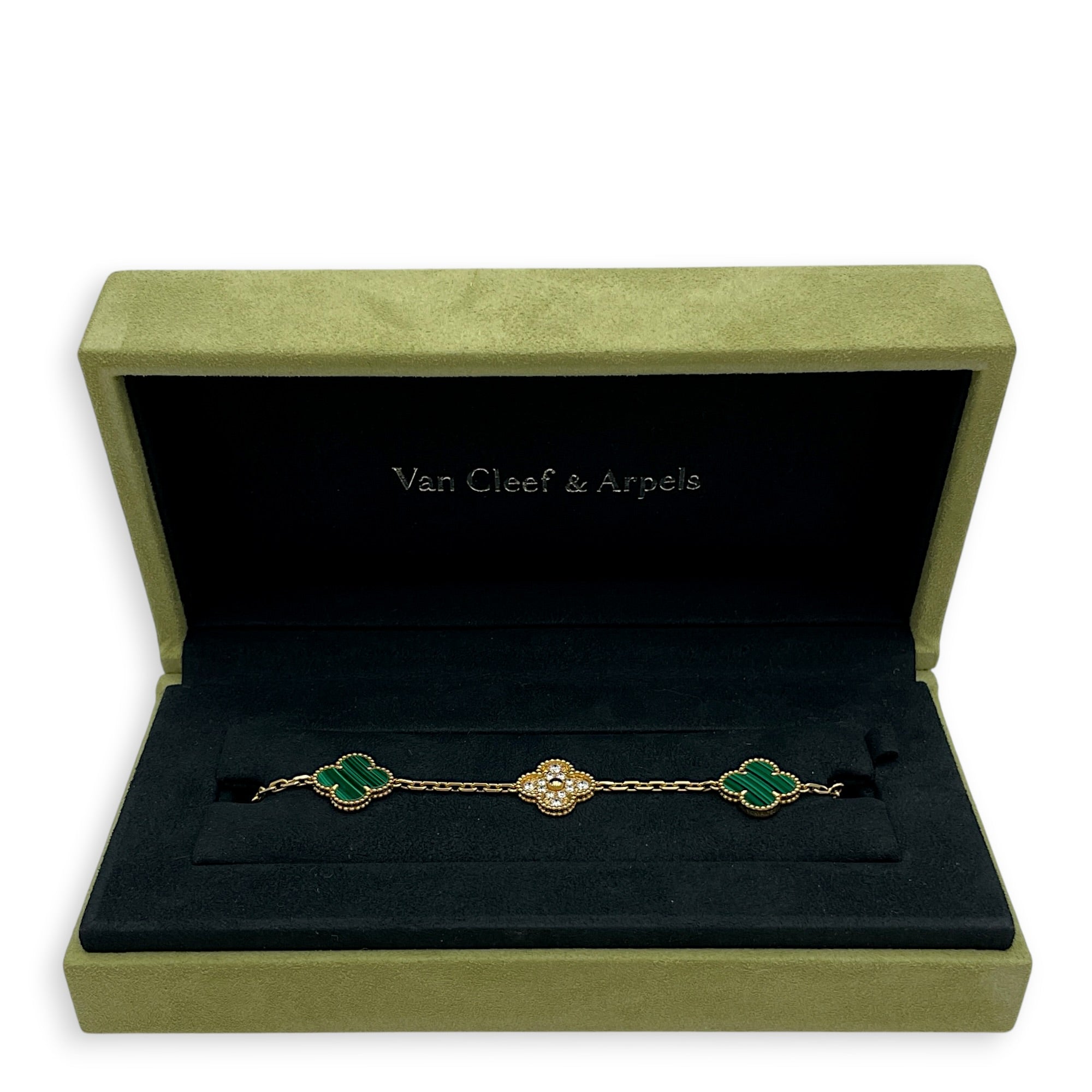 Vintage Alhambra Bracelet, 5 Motifs Bracelet in Green