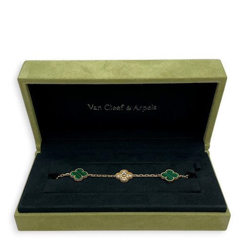Vintage Alhambra Bracelet, 5 Motifs Bracelet in Green