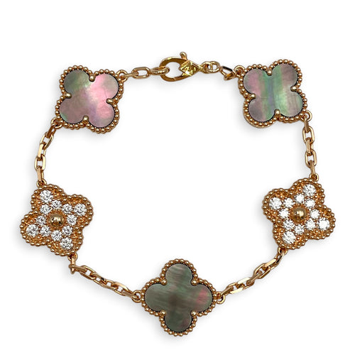 Vintage Alhambra Bracelet, 5 Motifs Bracelet in Grey