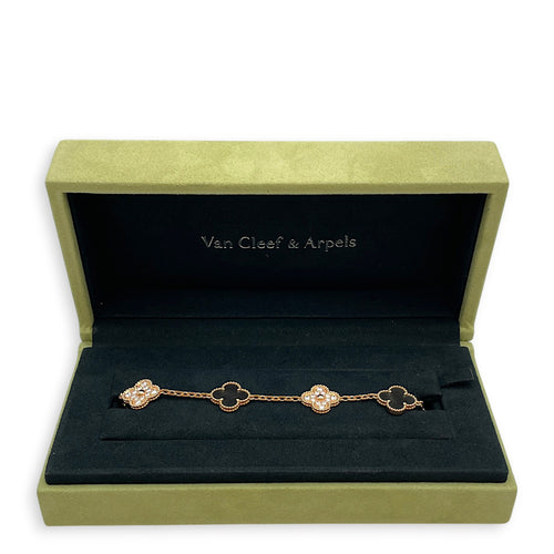 Vintage Alhambra Bracelet, 5 Motifs Bracelet in Grey