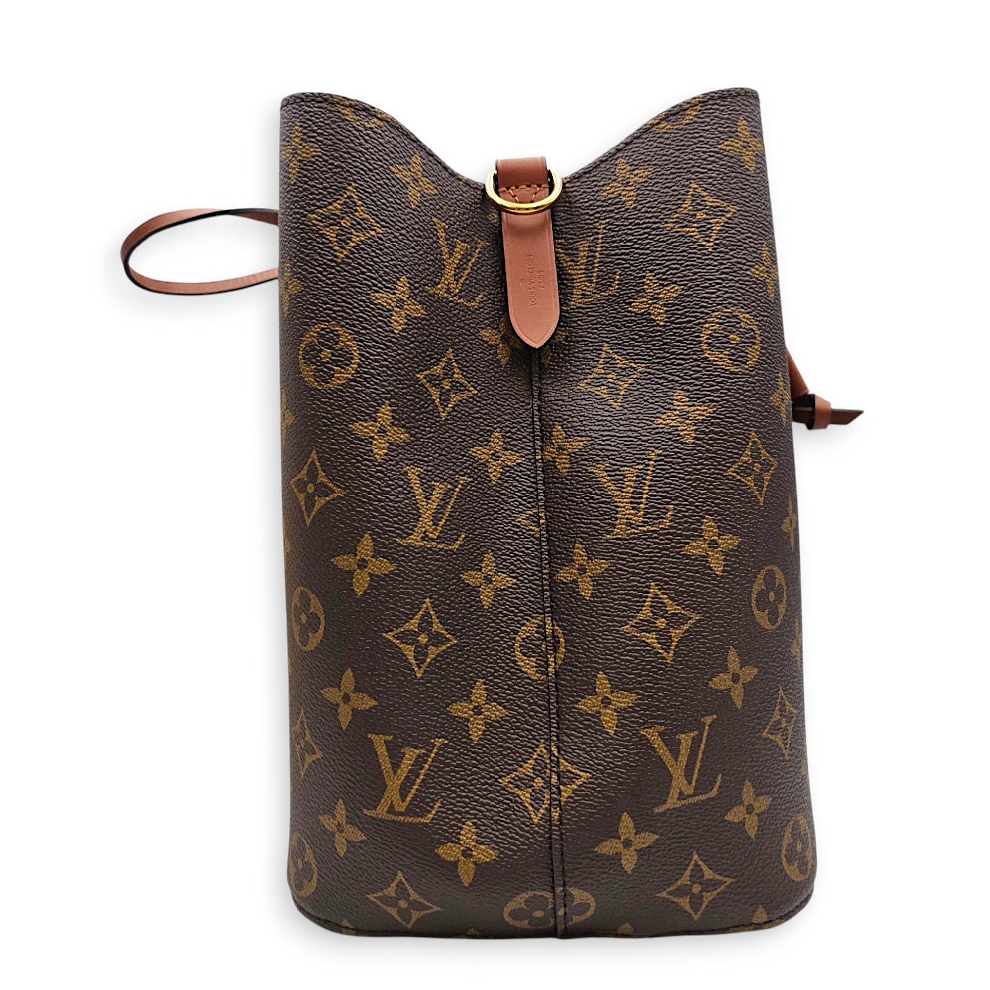 NeoNoe Brown Bucket Bag in Monogram Coated Canvas Gold hardware