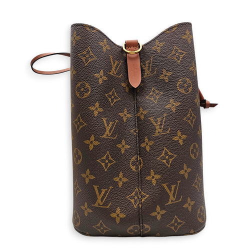 NeoNoe Brown Bucket Bag in Monogram Coated Canvas Gold hardware