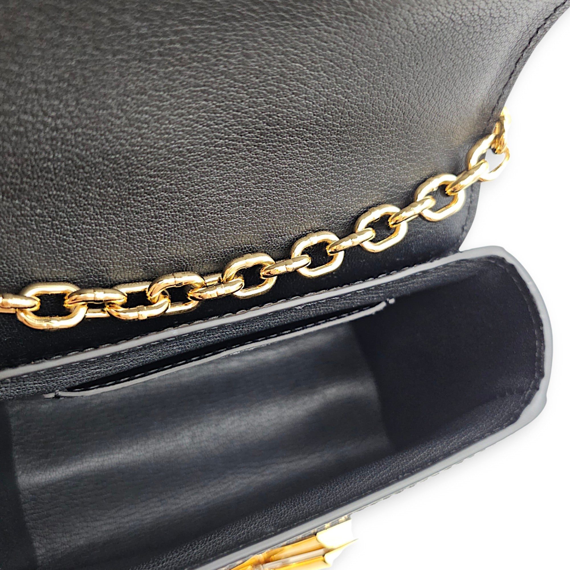 Twist Mini Black Shoulder Bag in Shiny Alligator Gold hardware