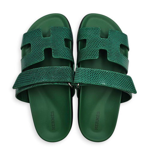 Chypre Sandal. Sz: 38 Vert Electric Sandals in Lizard Varanus Niloticus