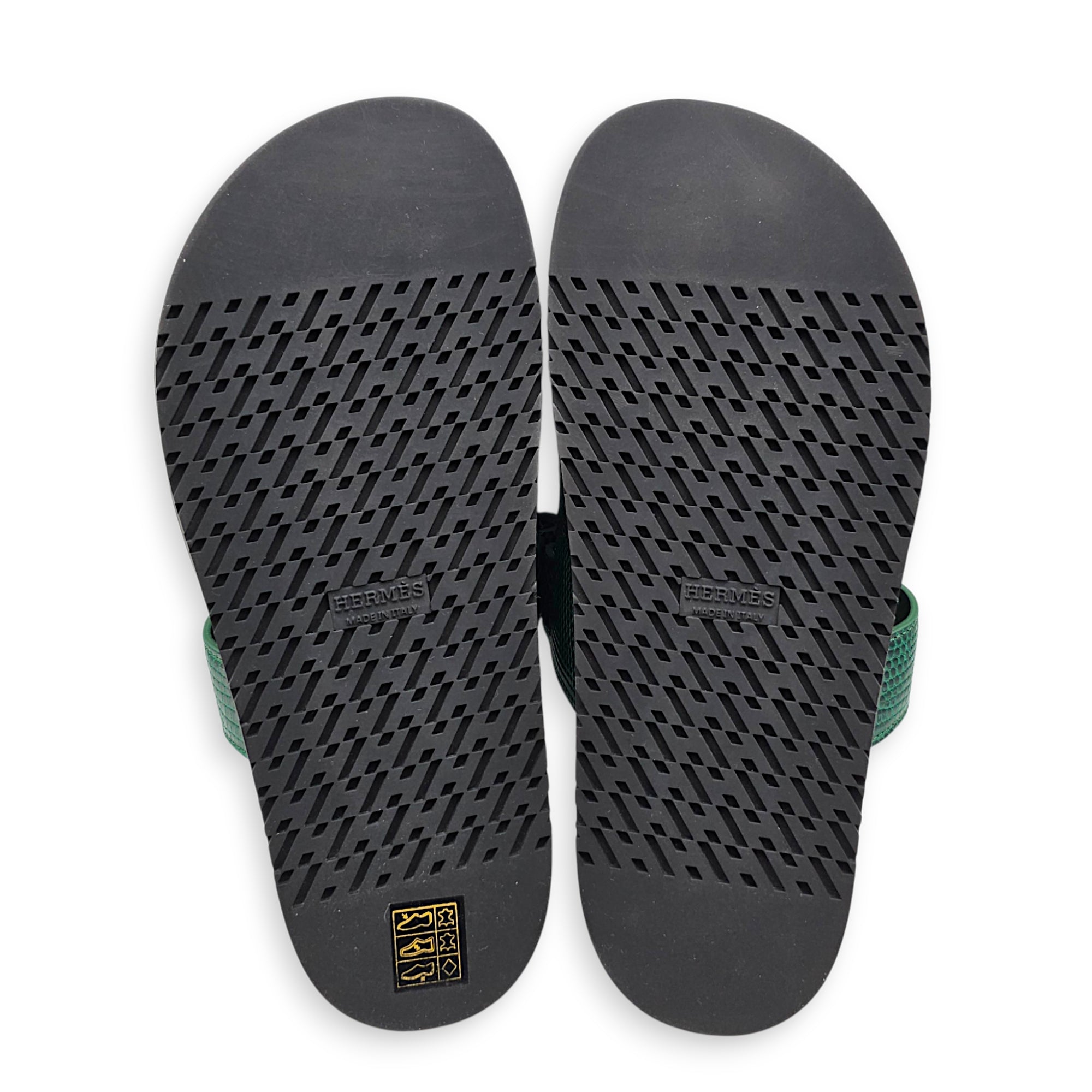 Chypre Sandal. Sz: 38 Vert Electric Sandals in Lizard Varanus Niloticus