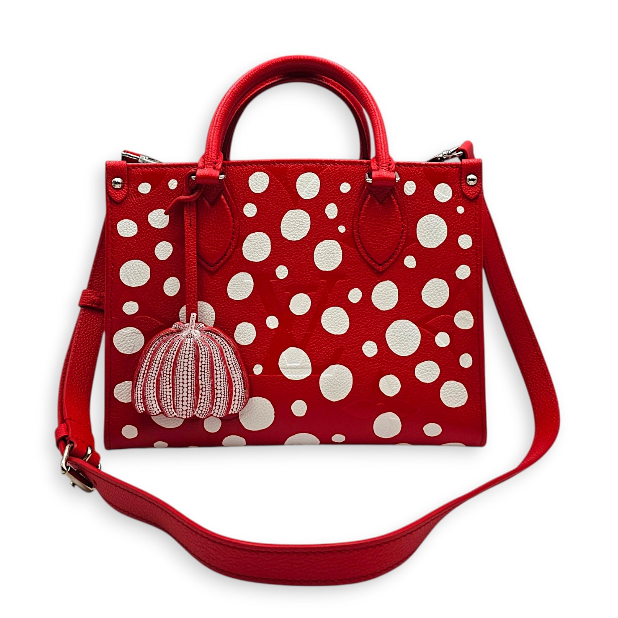 LV x YK OnTheGo  PM Red Shoulder Bag in Empreinte Leather Silver hardware CL2608-22756 10