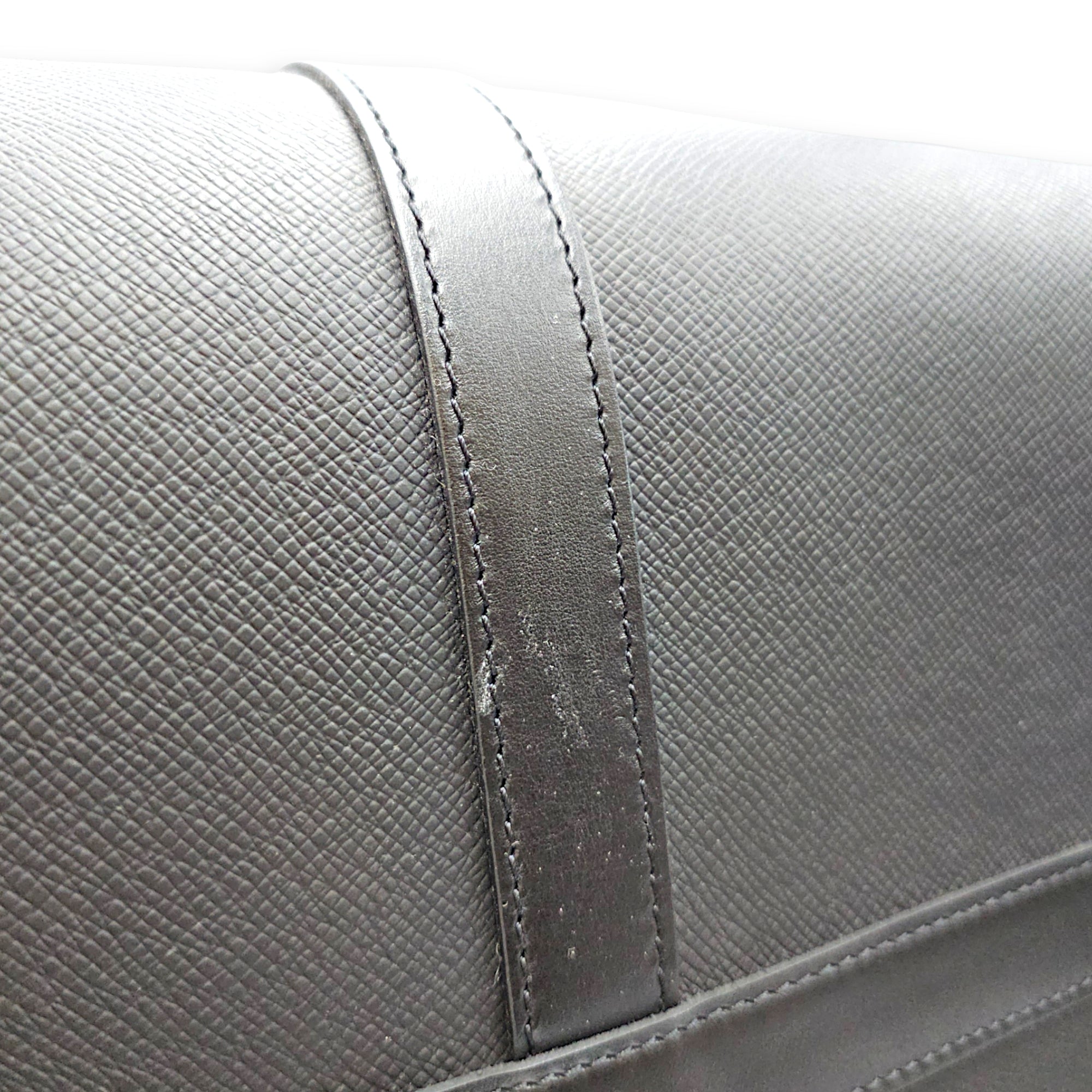 Rainbow x Keepall Bandouliere  50cm Black Duffle Bag in Taiga Leather Gunmetal hardware CL2608-22757 10