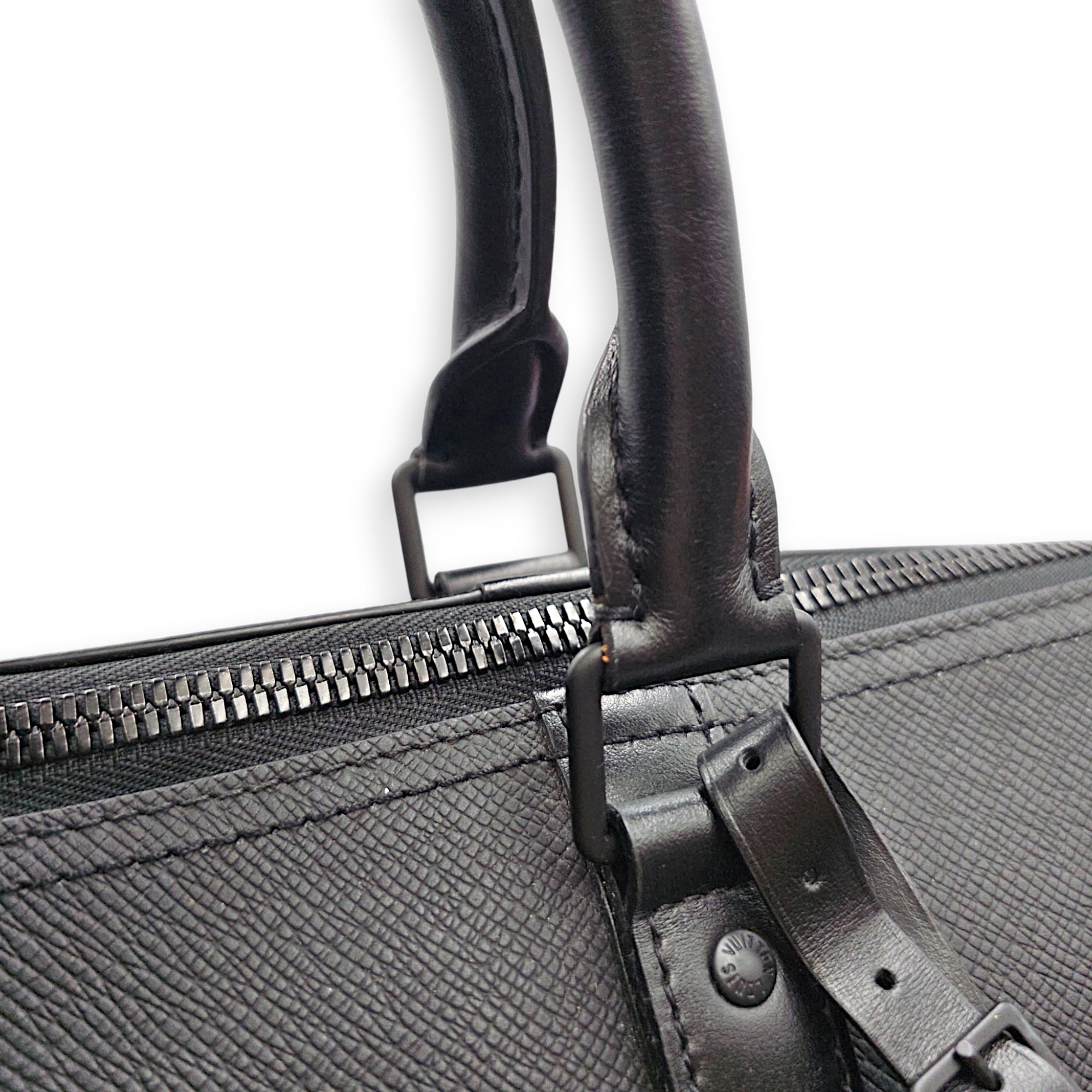 Rainbow x Keepall Bandouliere  50cm Black Duffle Bag in Taiga Leather Gunmetal hardware CL2608-22757 11