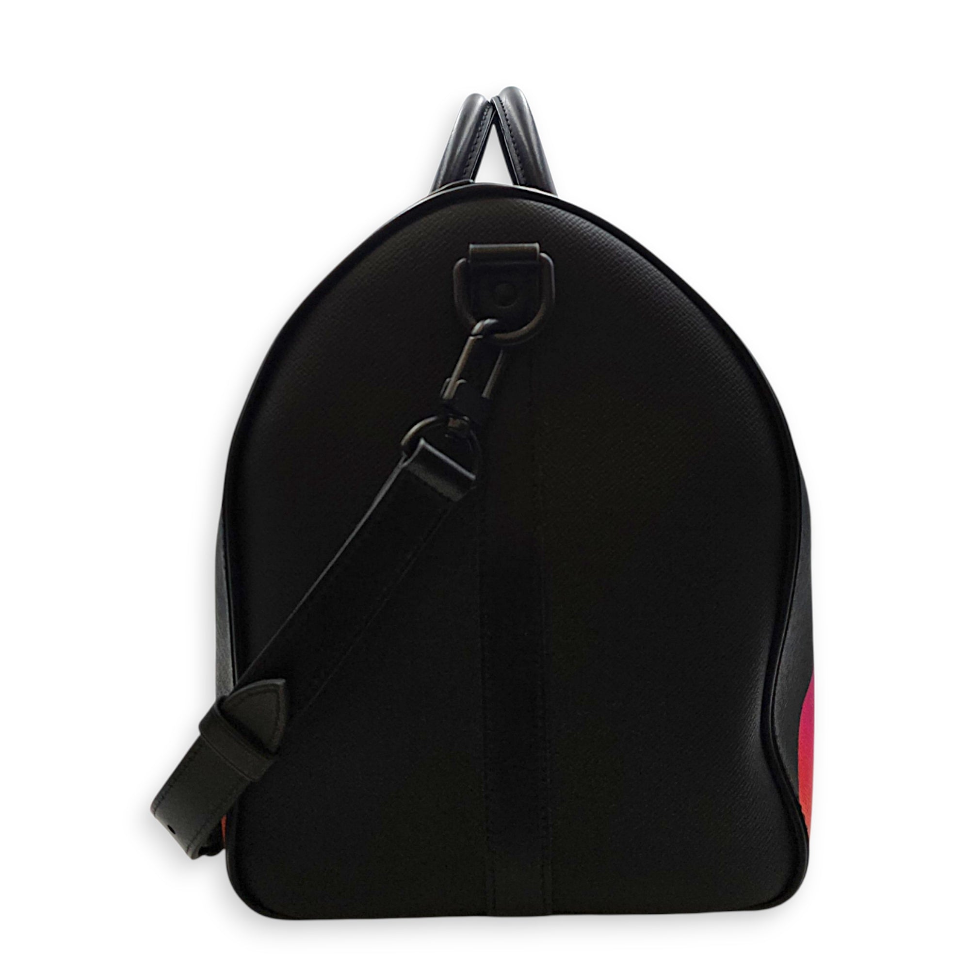Rainbow x Keepall Bandouliere  50cm Black Duffle Bag in Taiga Leather Gunmetal hardware CL2608-22757 3