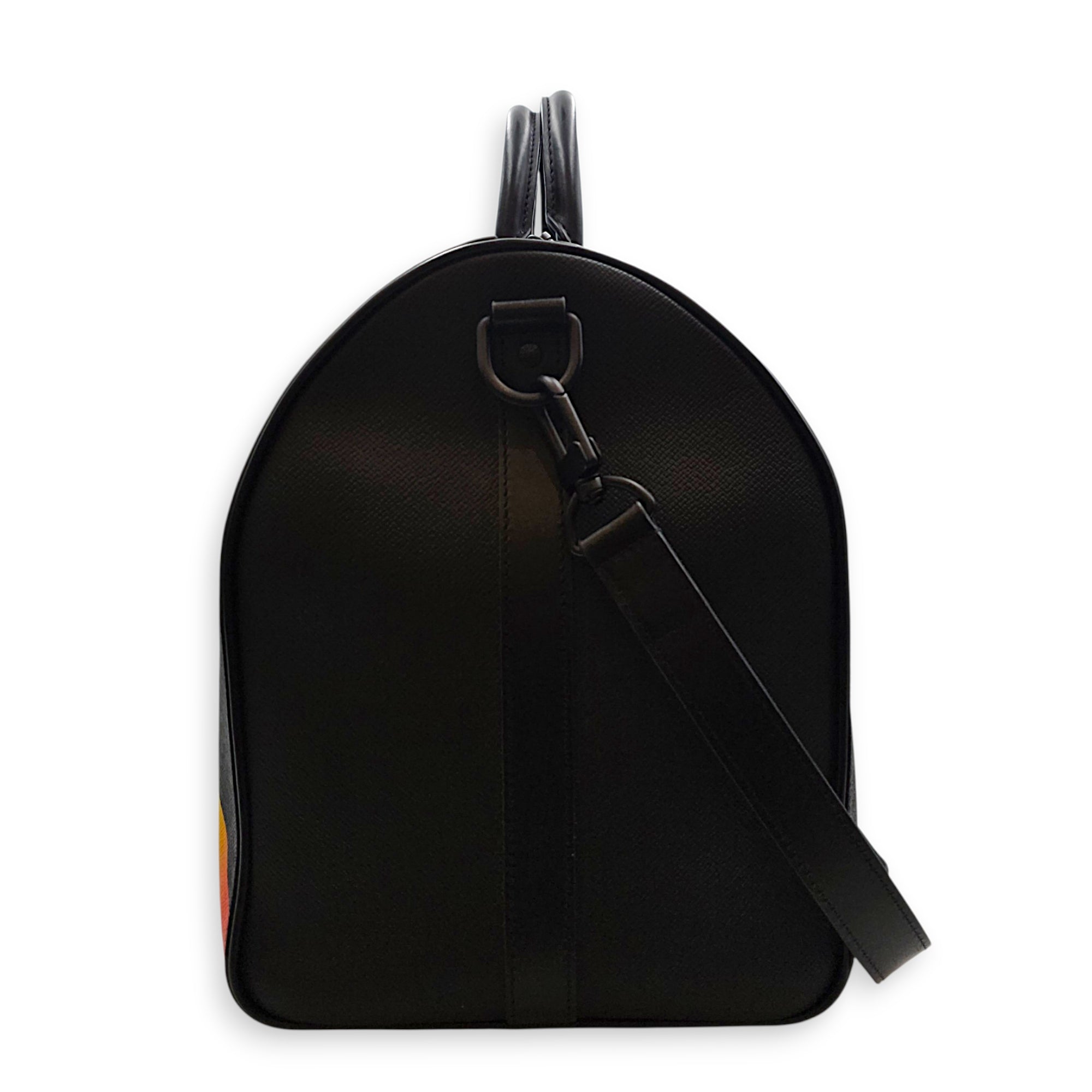 Rainbow x Keepall Bandouliere  50cm Black Duffle Bag in Taiga Leather Gunmetal hardware CL2608-22757 4