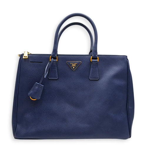 Galleria Double Zipper 35cm Blue Top Handle Bag in Saffiano Leather Gold hardware CL2608-22767 1