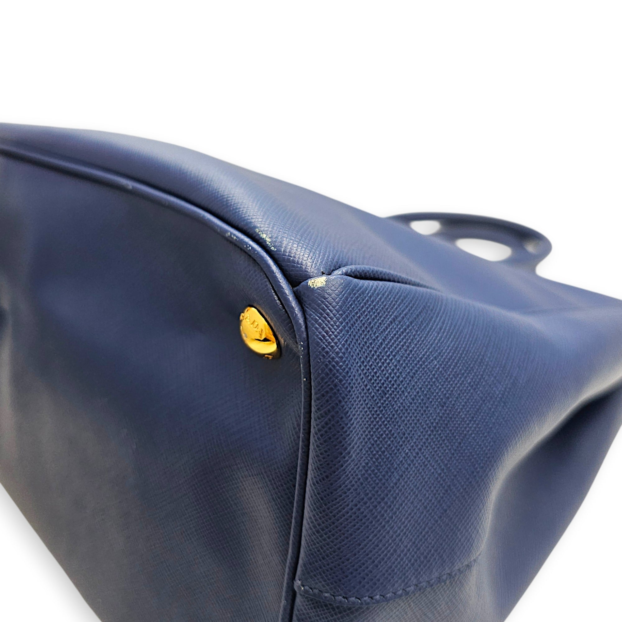 Galleria Double Zipper 35cm Blue Top Handle Bag in Saffiano Leather Gold hardware CL2608-22767 10