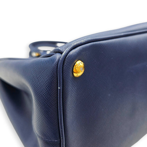 Galleria Double Zipper 35cm Blue Top Handle Bag in Saffiano Leather Gold hardware CL2608-22767 13