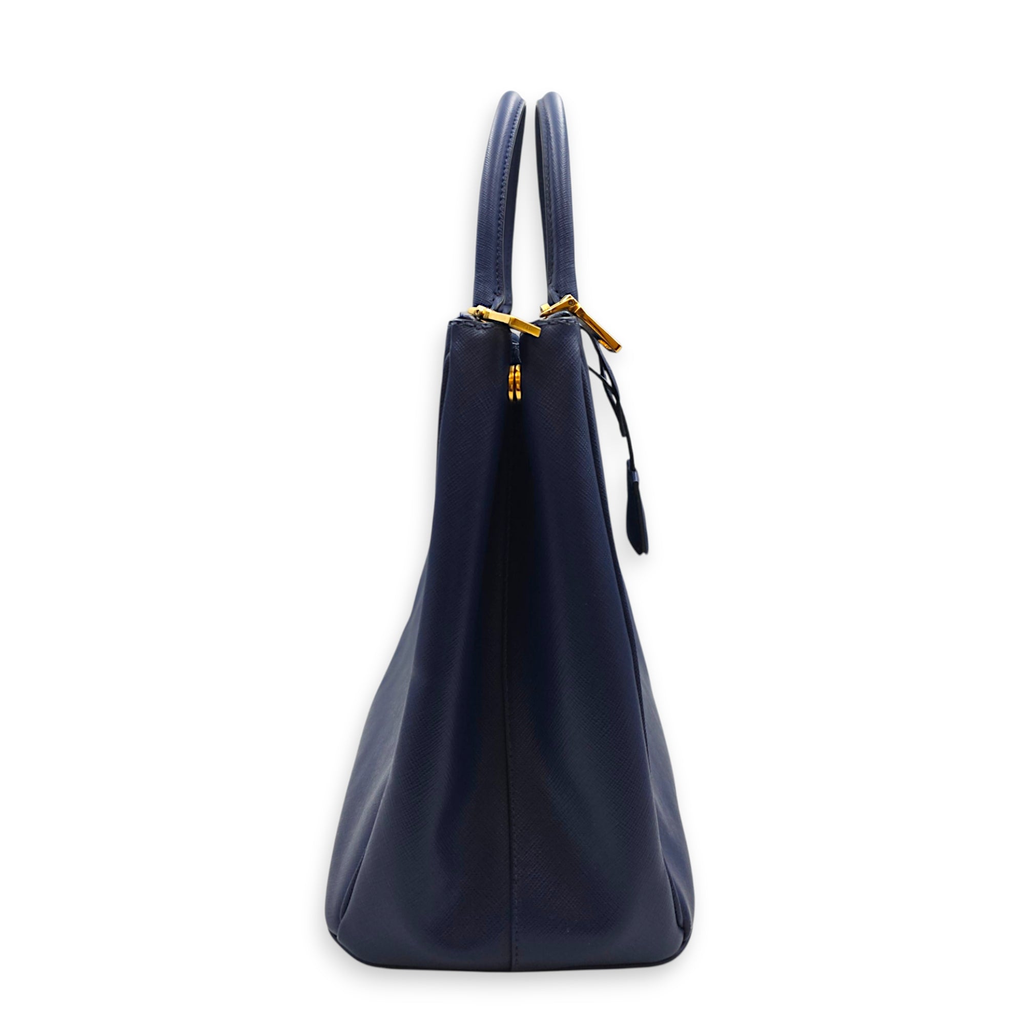 Galleria Double Zipper 35cm Blue Top Handle Bag in Saffiano Leather Gold hardware CL2608-22767 3