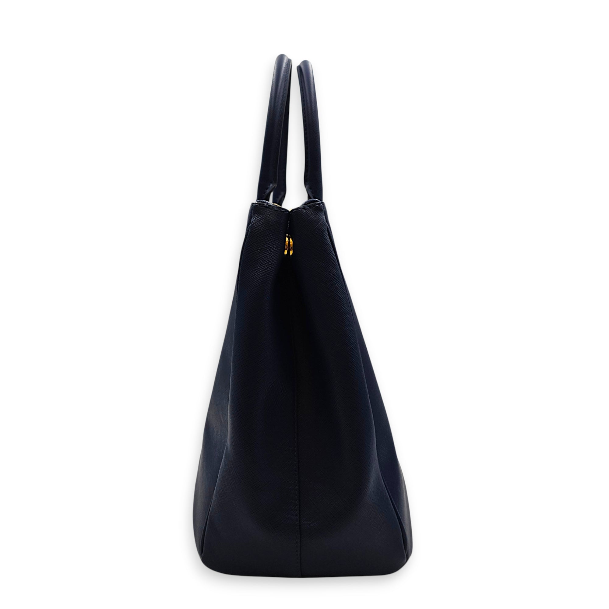 Galleria Double Zipper 35cm Blue Top Handle Bag in Saffiano Leather Gold hardware CL2608-22767 4