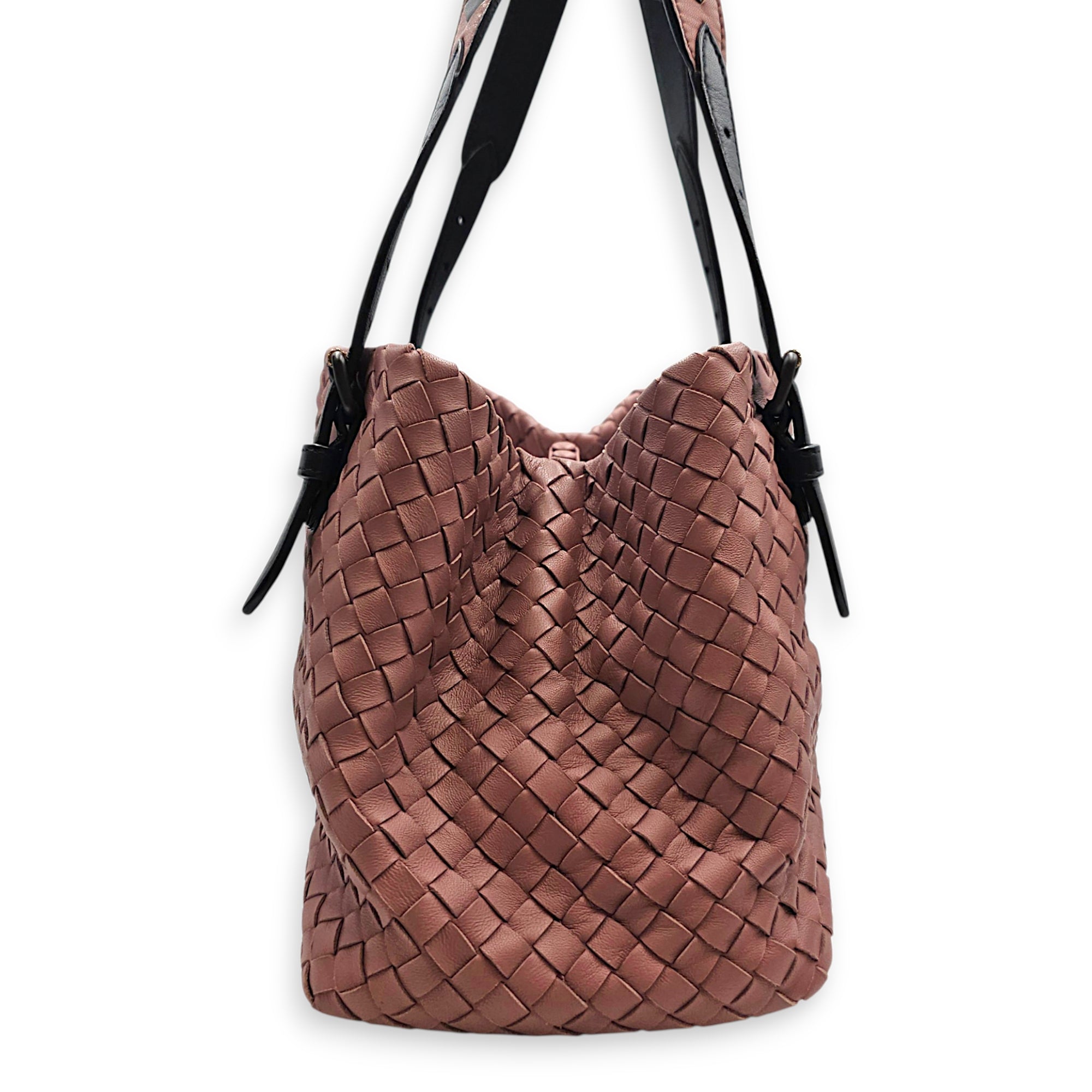 Cesta tote 26cm Pink Top Handle Bag in Nappa Leather Bunito hardware