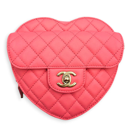 CC in Love Heart Pink Crossbody Bag in Lambskin Gold hardware CL2608-22780 1
