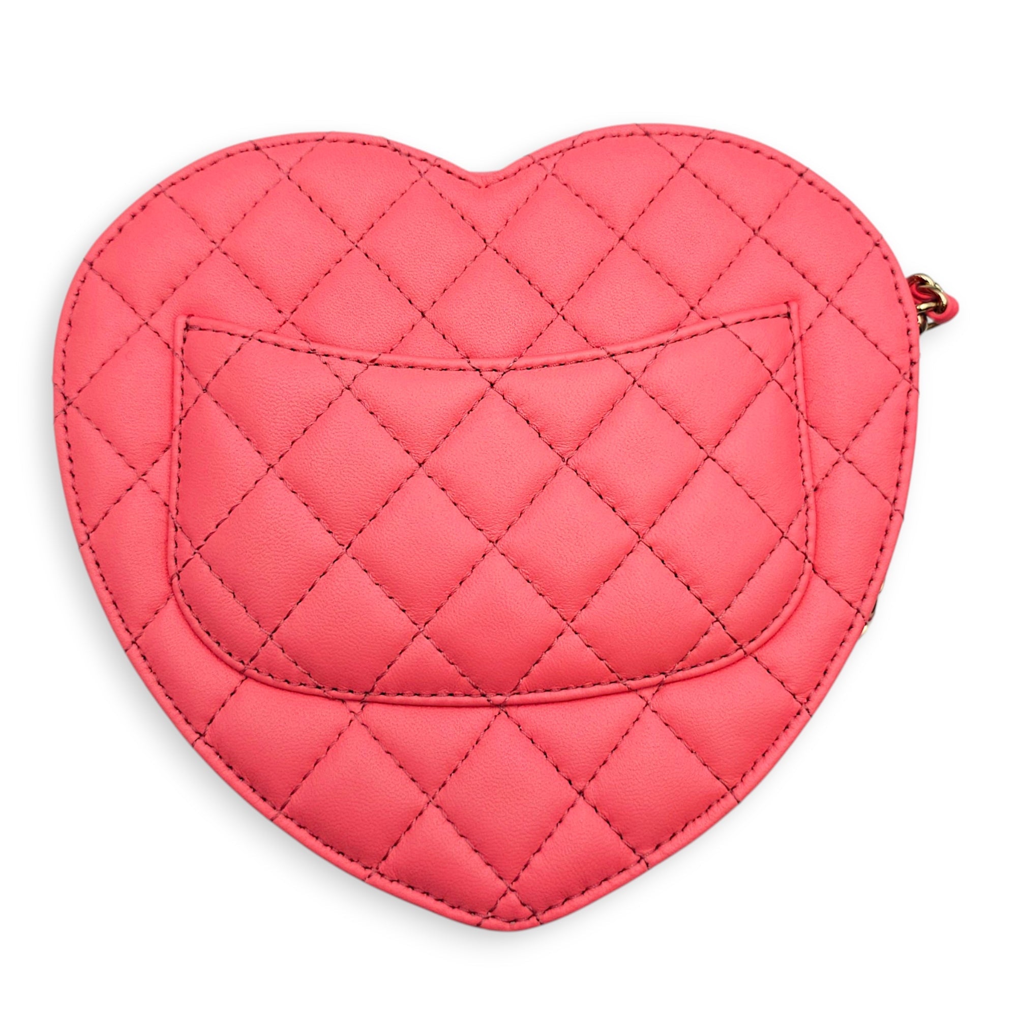 CC in Love Heart Pink Crossbody Bag in Lambskin Gold hardware CL2608-22780 2