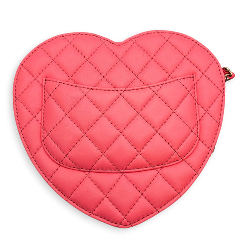 CC in Love Heart Pink Crossbody Bag in Lambskin Gold hardware CL2608-22780 2