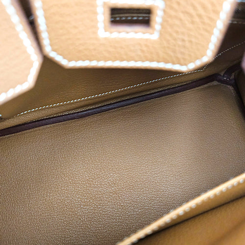 Birkin 25 Gold in Togo Palladium hardware CL2608-22781 6