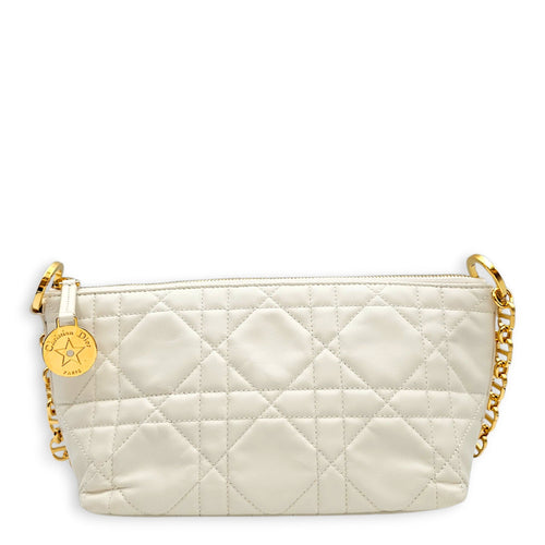 Diorstar hobo 29cm White Shoulder Bag in Lambskin Gold hardware CL2608-22784 1