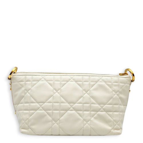 Diorstar hobo 29cm White Shoulder Bag in Lambskin Gold hardware CL2608-22784 2